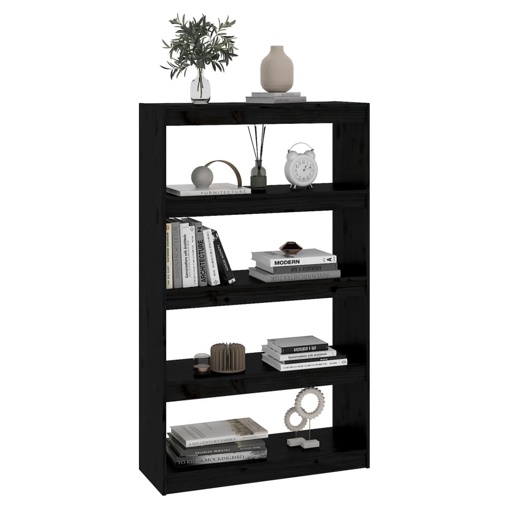 Book Cabinet | Black | Solid pinewood | Medium | Book Cabinet