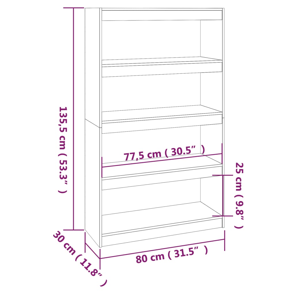 Book Cabinet | Black | Solid pinewood | Medium | Book Cabinet
