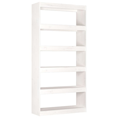 Book Cabinet/Room Divider White 80x30x167.4 cm Solid Wood Pine
