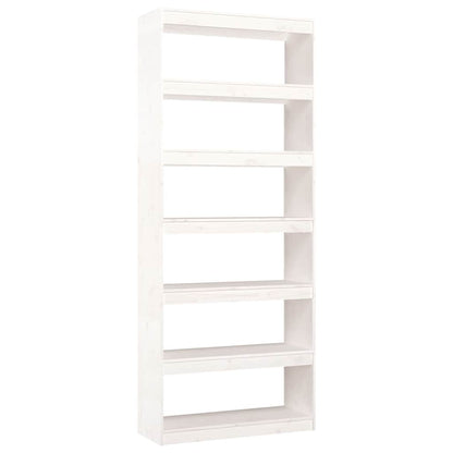 Book Cabinet/Room Divider White 80x30x199.5 cm Solid Wood Pine