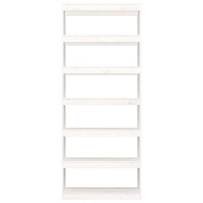 Book Cabinet/Room Divider White 80x30x199.5 cm Solid Wood Pine