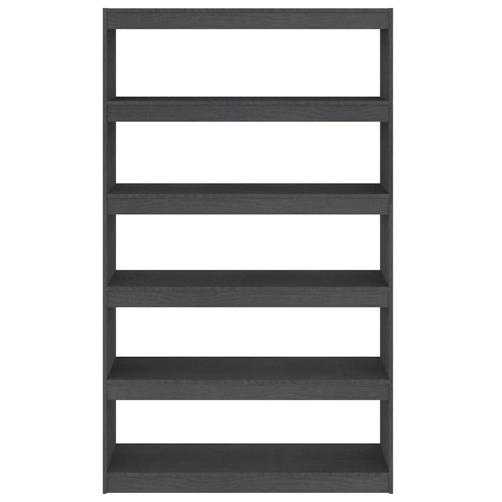 808225 vidaXL Book Cabinet/Room Divider Grey 100x30x167,5 cm Solid Wood Pine