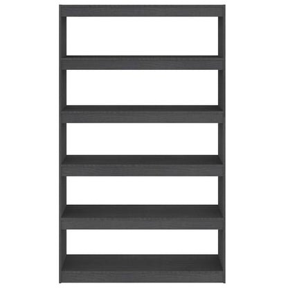 808225 vidaXL Book Cabinet/Room Divider Grey 100x30x167,5 cm Solid Wood Pine