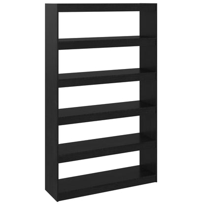 808227 vidaXL Book Cabinet/Room Divider Black 100x30x167,5 cm Solid Wood Pine