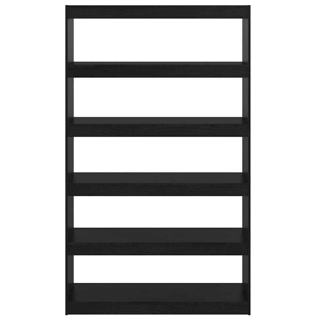 808227 vidaXL Book Cabinet/Room Divider Black 100x30x167,5 cm Solid Wood Pine