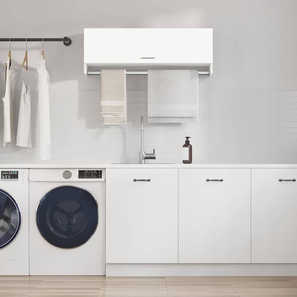 808233 vidaXL Wardrobe White 100x32,5x35 cm Engineered Wood