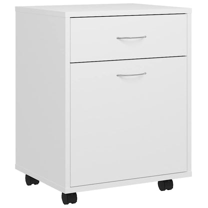 808440 vidaXL Rolling Cabinet White 45x38x54 cm Engineered Wood