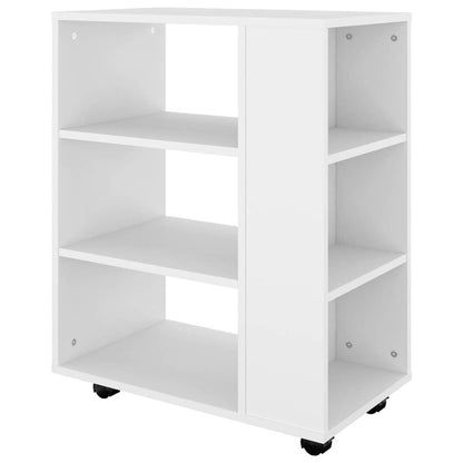 808449 vidaXL Rolling Cabinet White 60x35x75 cm Engineered Wood