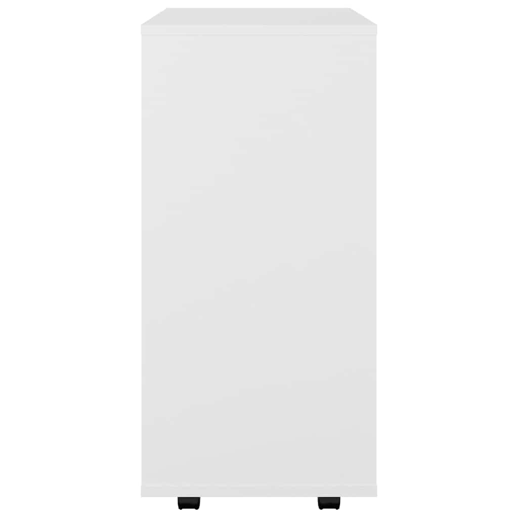 808449 vidaXL Rolling Cabinet White 60x35x75 cm Engineered Wood