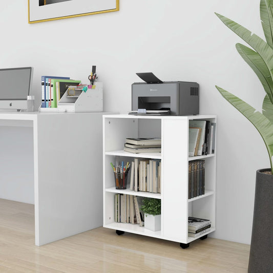 Storage Cabinet | White | Engineered wood | Medium | Rolling Cabinet