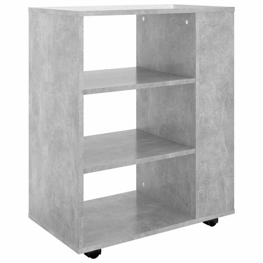 808453 vidaXL Rolling Cabinet Concrete Grey 60x35x75 cm Engineered Wood