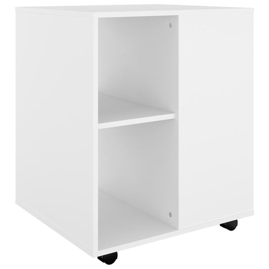808458 vidaXL Rolling Cabinet White 60x53x72 cm Engineered Wood