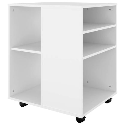 Rolling Cabinet White 60x53x72 cm Engineered Wood