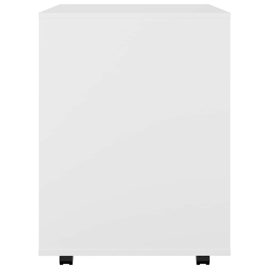 Rolling Cabinet White 60x53x72 cm Engineered Wood