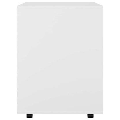 Rolling Cabinet White 60x53x72 cm Engineered Wood