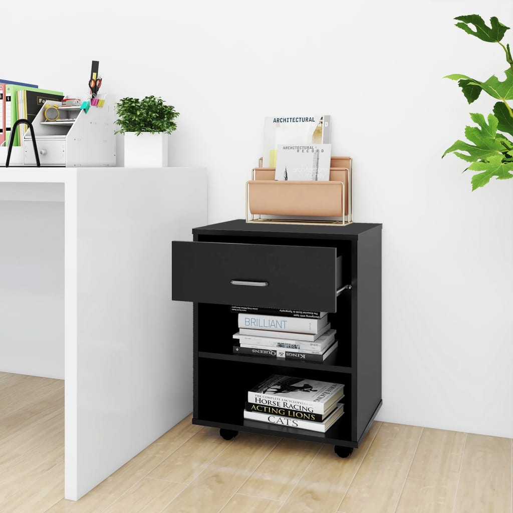 Storage Cabinet | Black | Engineered wood | Compact | Storage Cabinet