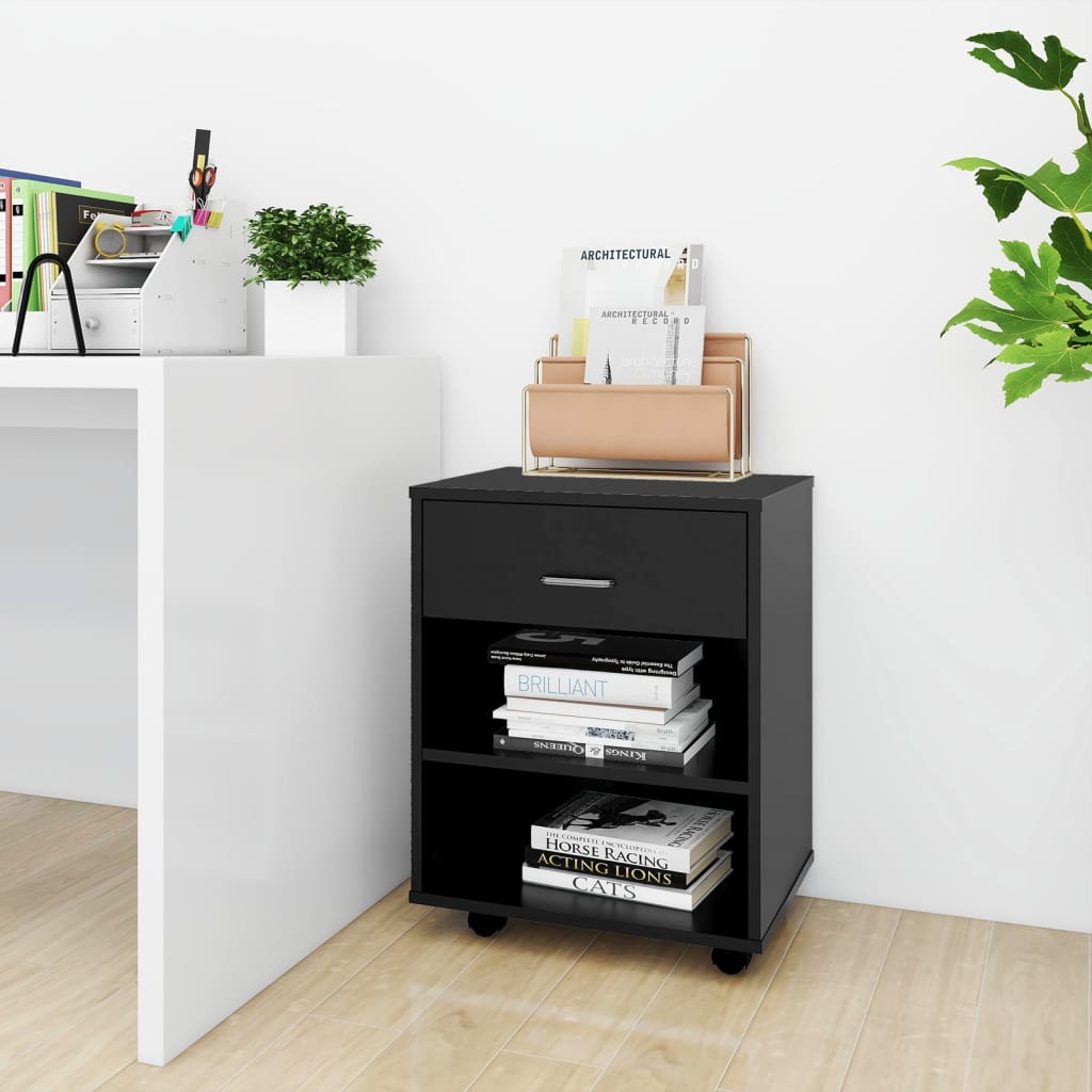 Storage Cabinet | Black | Engineered wood | Compact | Storage Cabinet