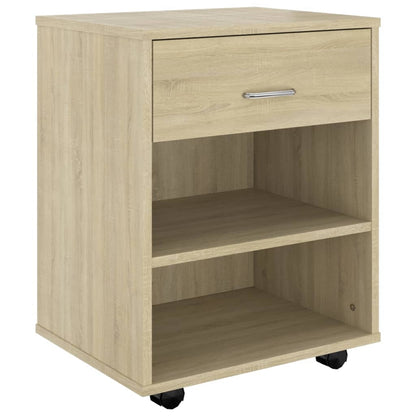 Storage Cabinet | Sonoma Oak | Engineered Wood | Medium | Lockable Wheels