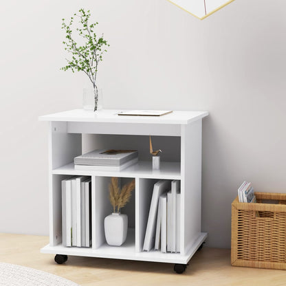 Storage Cabinet | White | Engineered wood | Medium | Lockable wheels