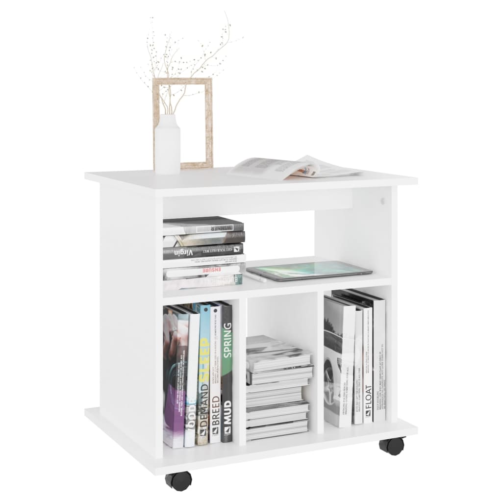 Storage Cabinet | White | Engineered wood | Medium | Lockable wheels
