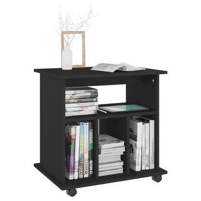 Rolling Cabinet Black 60x45x60 cm Engineered Wood