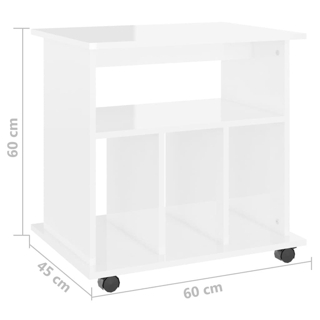 Storage Cabinet | High gloss white | Engineered wood | 60 x 45 x 60 cm