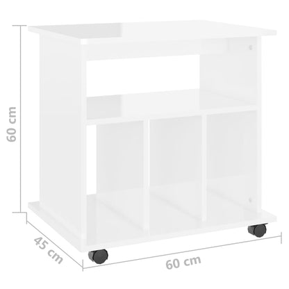 Storage Cabinet | High gloss white | Engineered wood | 60 x 45 x 60 cm