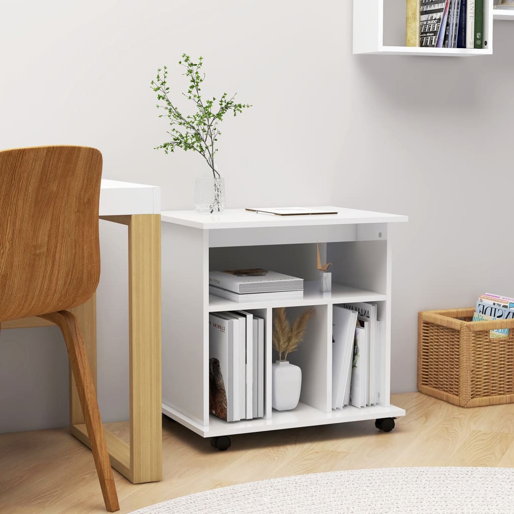 Storage Cabinet | High gloss white | Engineered wood | 60 x 45 x 60 cm