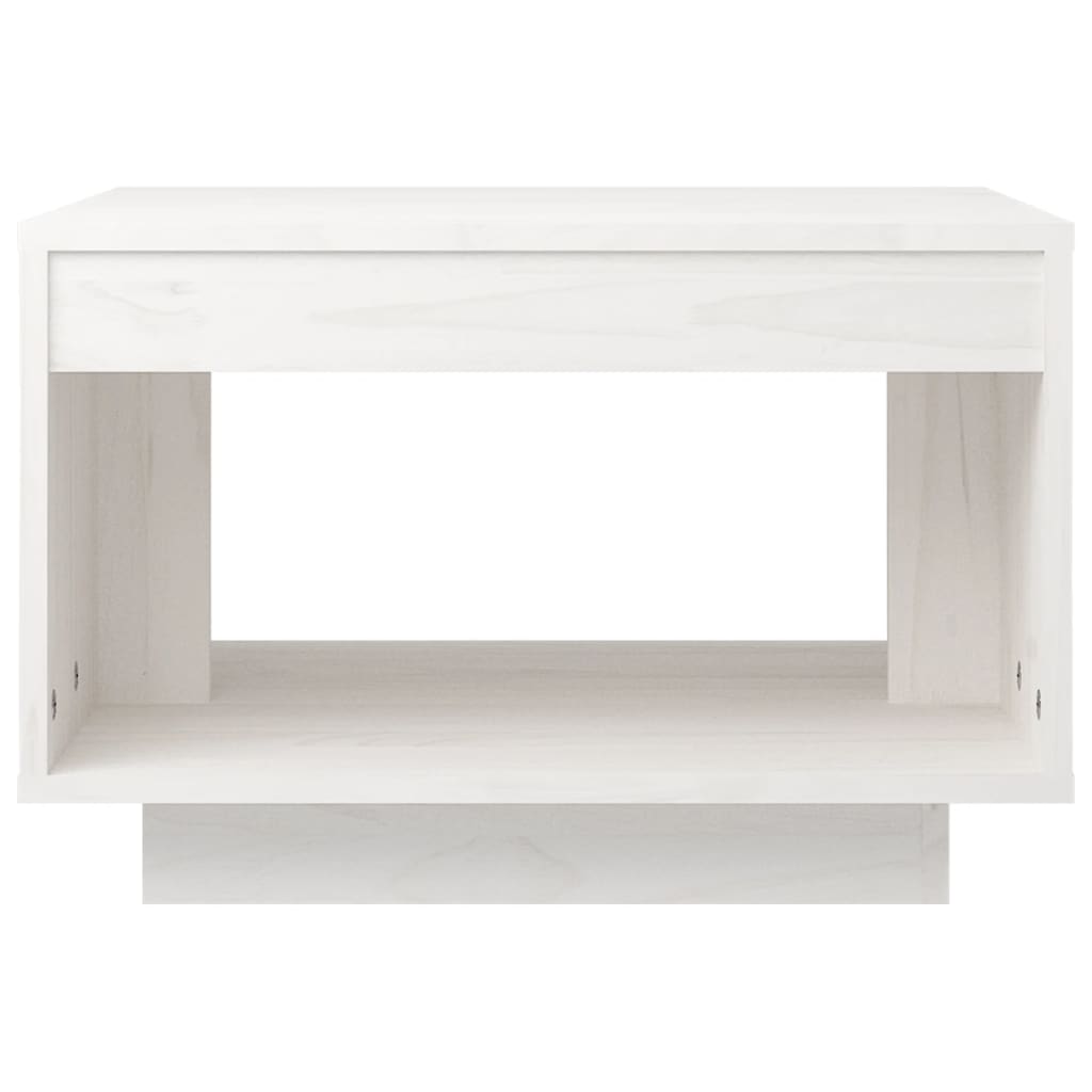 Coffee Table White 50x50x33.5 cm Solid Pinewood