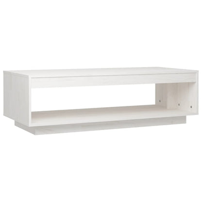 Coffee Table White 110x50x33.5 cm Solid Pinewood