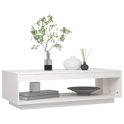 808509 vidaXL Coffee Table White 110x50x33,5 cm Solid Wood Pine