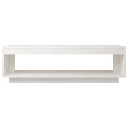 Coffee Table White 110x50x33.5 cm Solid Pinewood