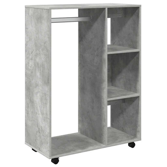 Wardrobe | Concrete grey | Engineered wood | Medium |  Rollable