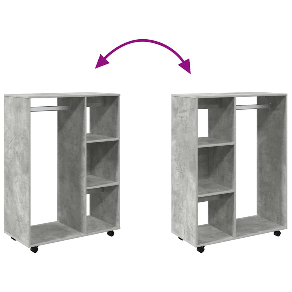 808517 vidaXL Wardrobe Concrete Grey 80x40x110 cm Engineered Wood