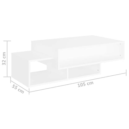 808522 vidaXL Coffee Table White 105x55x32 cm Engineered Wood