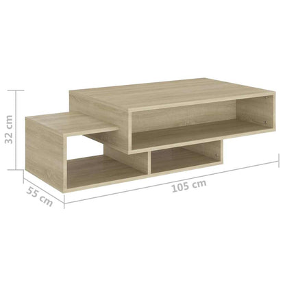 808525 vidaXL Coffee Table Sonoma Oak 105x55x32 cm Engineered Wood