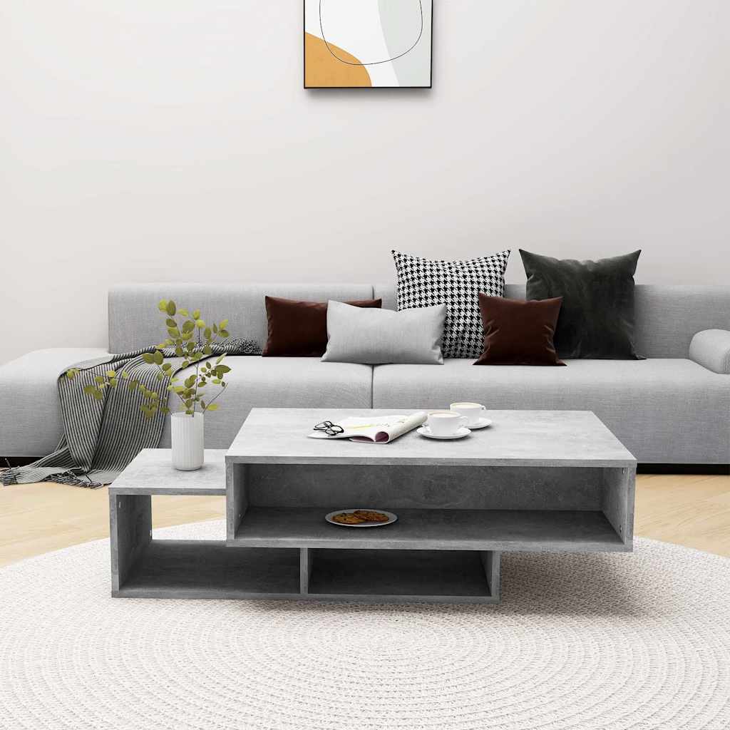 808526 vidaXL Coffee Table Concrete Grey 105x55x32 cm Engineered Wood