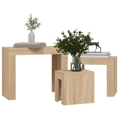 808543 vidaXL Nesting Coffee Tables 3 pcs Sonoma Oak Engineered Wood