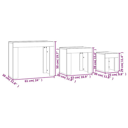 Nesting Coffee Tables 3 pcs Sonoma Oak Engineered Wood