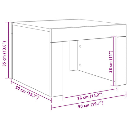 Coffee Table White 50x50x35 cm Engineered Wood