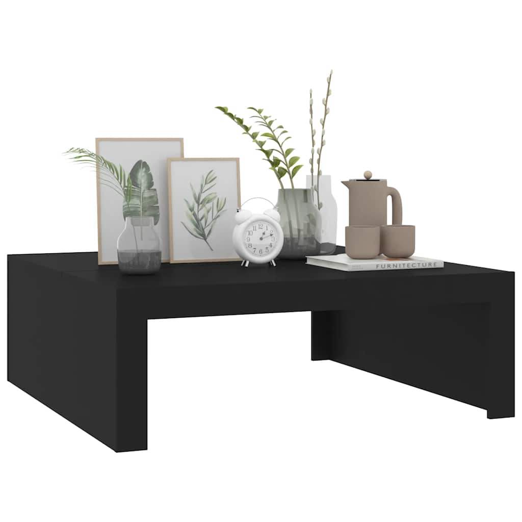Coffee Table | Black | Engineered Wood | 100 cm | Simple Style | Square