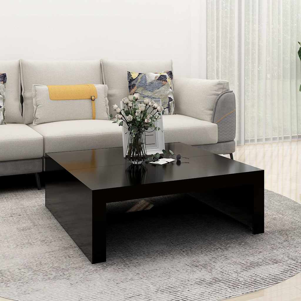808568 vidaXL Coffee Table Black 100x100x35 cm Engineered Wood