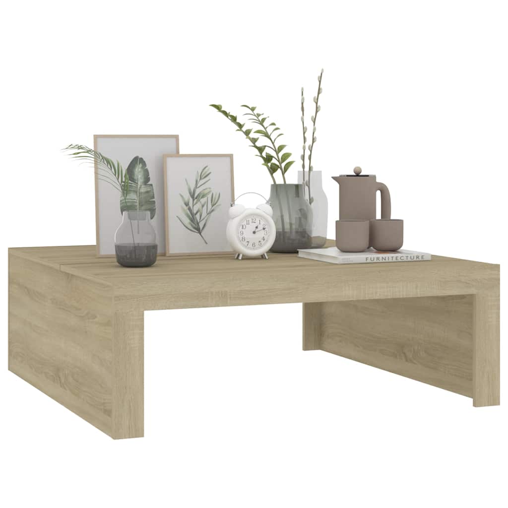 808570 vidaXL Coffee Table Sonoma Oak 100x100x35 cm Engineered Wood