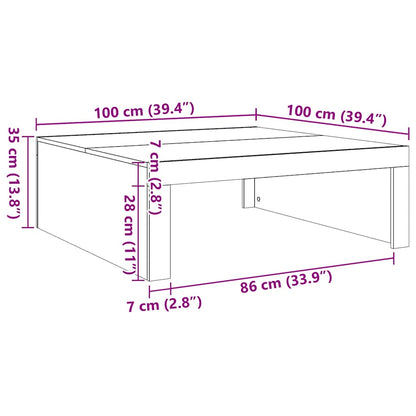 808570 vidaXL Coffee Table Sonoma Oak 100x100x35 cm Engineered Wood