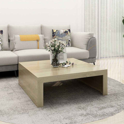 808570 vidaXL Coffee Table Sonoma Oak 100x100x35 cm Engineered Wood