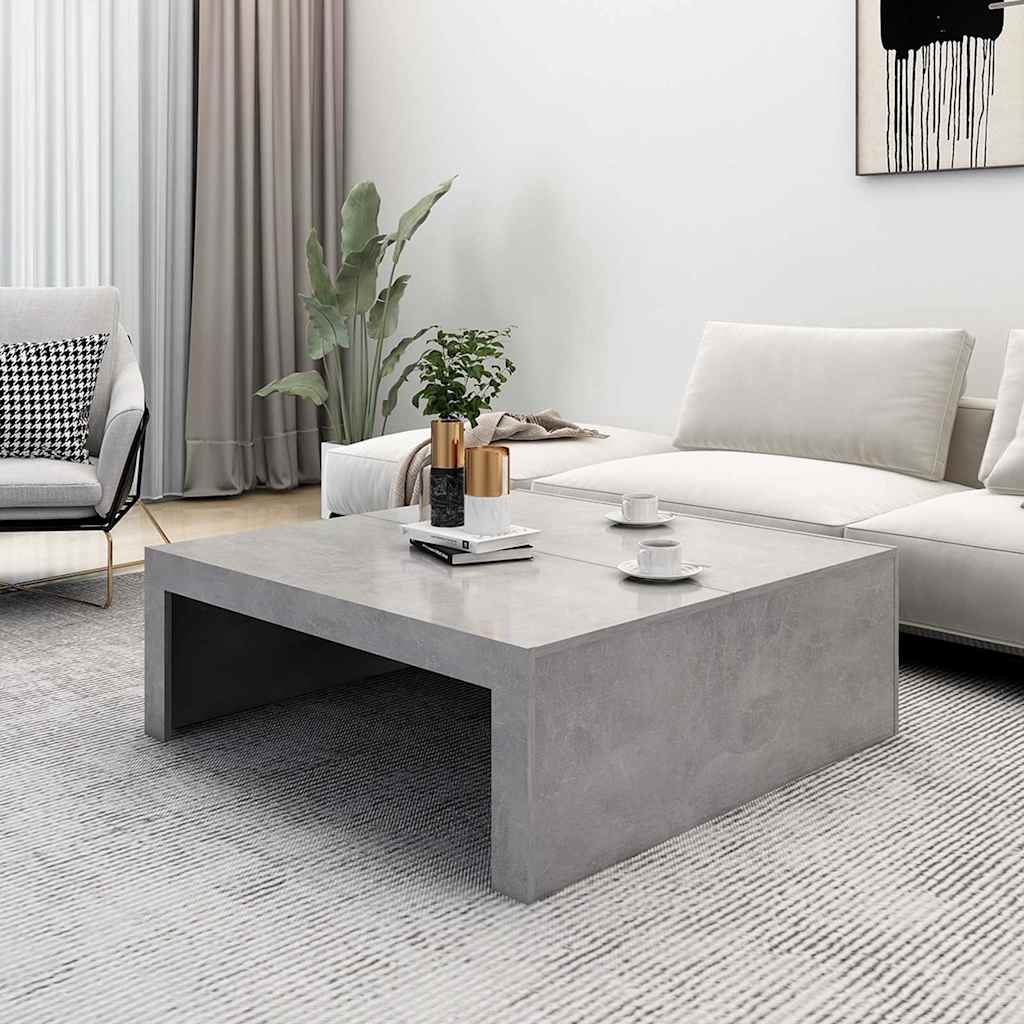 808571 vidaXL Coffee Table Concrete Grey 100x100x35 cm Engineered Wood