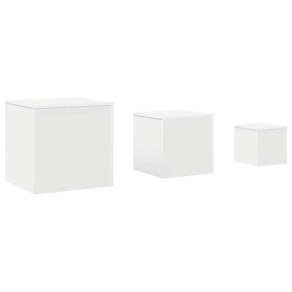808585 vidaXL Side Tables 3 pcs White Engineered Wood