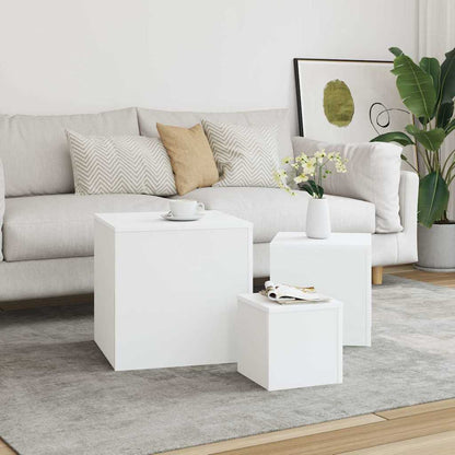 808585 vidaXL Side Tables 3 pcs White Engineered Wood