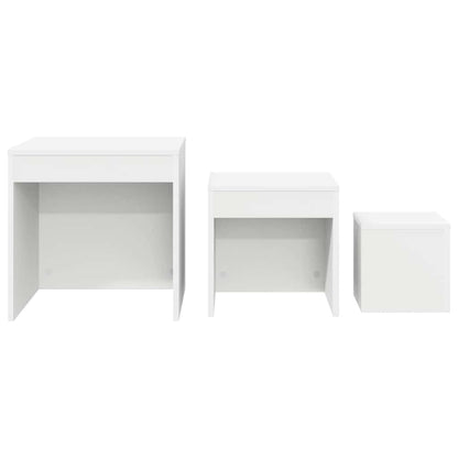 808594 vidaXL Nesting Tables 3 pcs White Engineered Wood