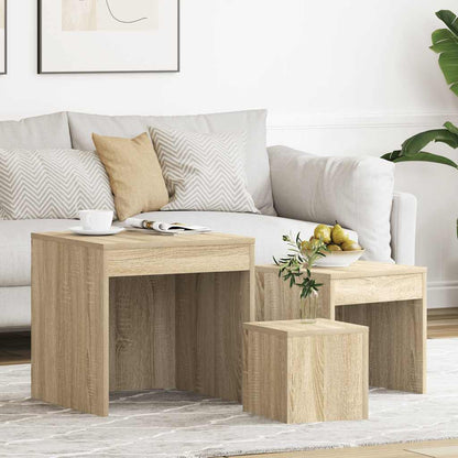 Nesting Tables 3 pcs Sonoma Oak Engineered Wood